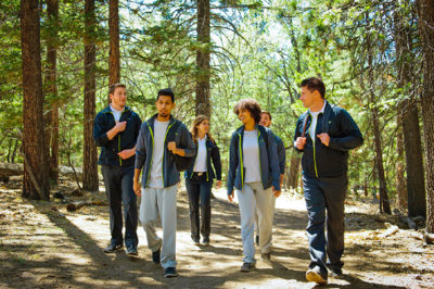residential rehab program group of peers walking together