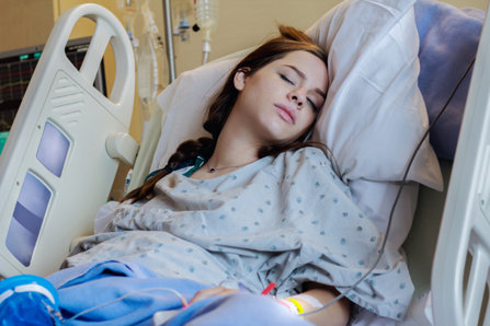 Young woman in a hospital